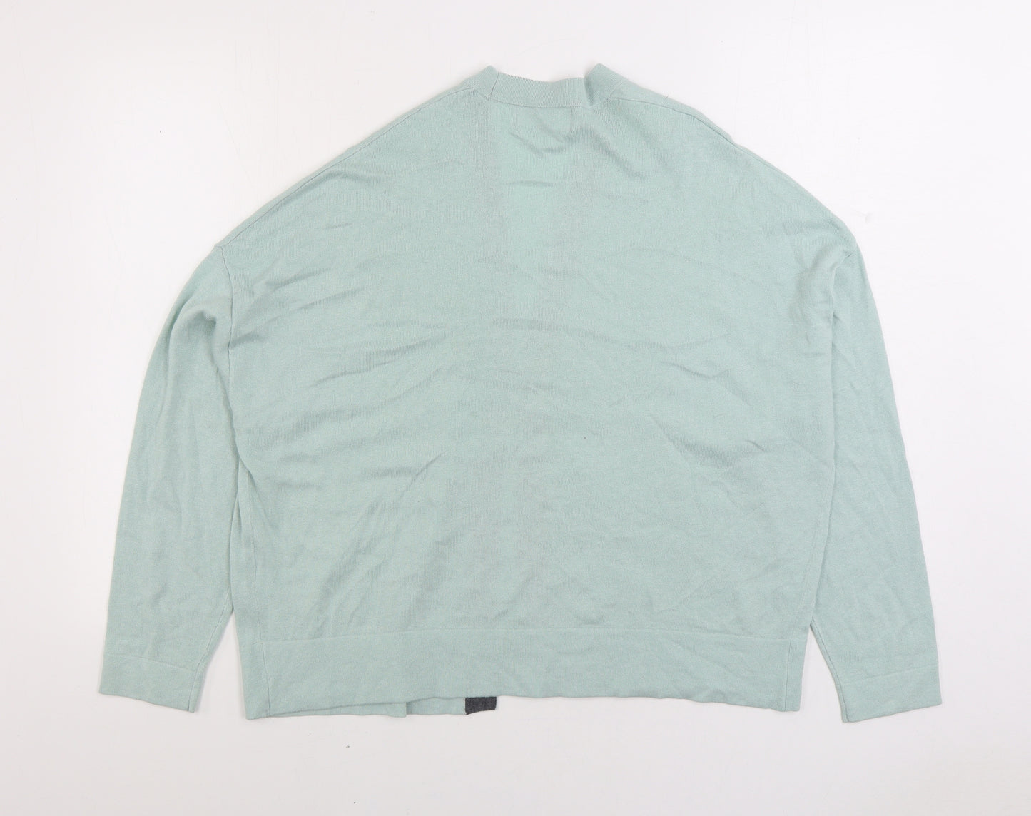 NEXT Womens Green V-Neck Cotton Cardigan Jumper Size 14