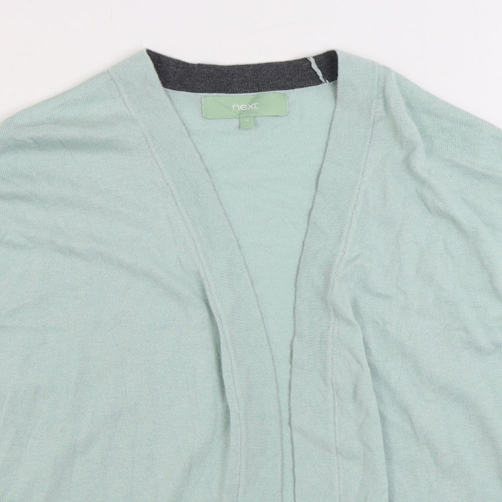 NEXT Womens Green V-Neck Cotton Cardigan Jumper Size 14
