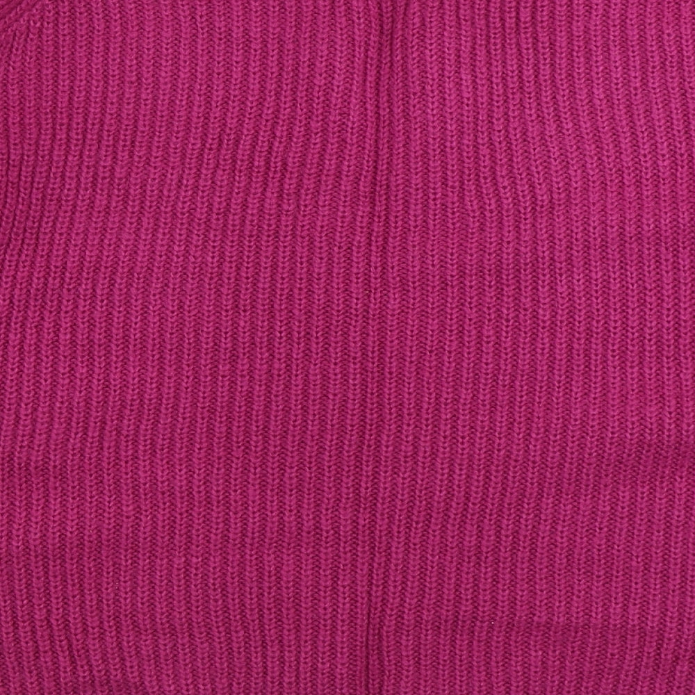 Papaya Womens Pink Round Neck Acrylic Pullover Jumper Size XL