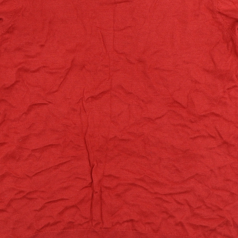 Damart Womens Red Round Neck Viscose Pullover Jumper Size 18