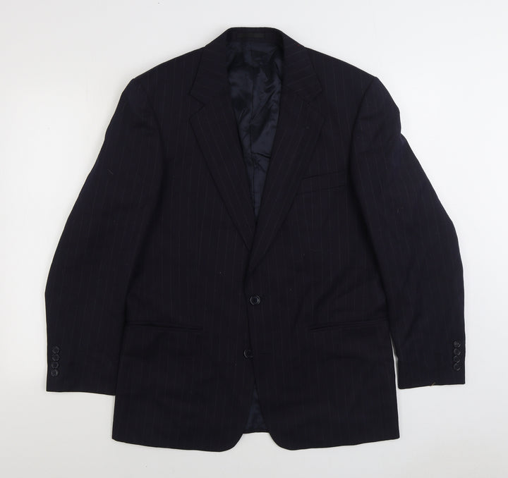 Mr. Harry Mens Blue Striped Wool Jacket Suit Jacket Size 40