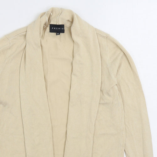Premise Womens Beige V-Neck Acrylic Cardigan Jumper Size XS