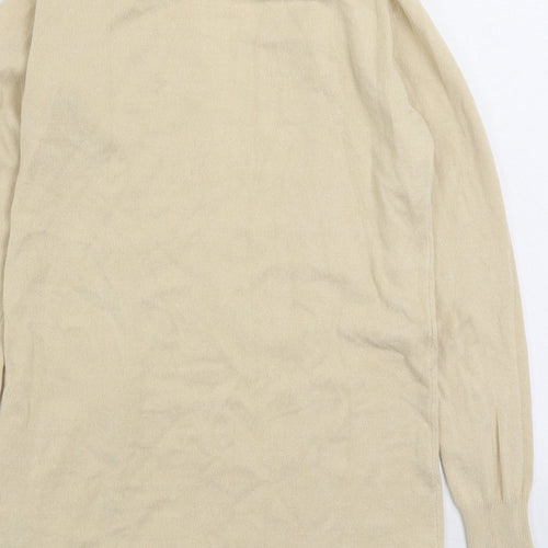 Premise Womens Beige V-Neck Acrylic Cardigan Jumper Size XS
