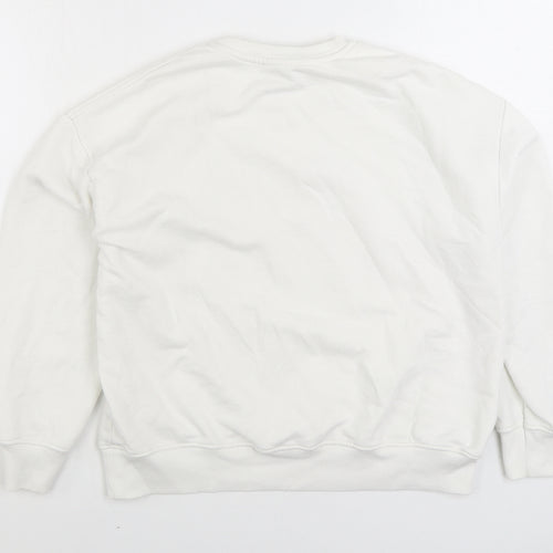 Primark Womens White Cotton Pullover Sweatshirt Size S Pullover - Good Vibes