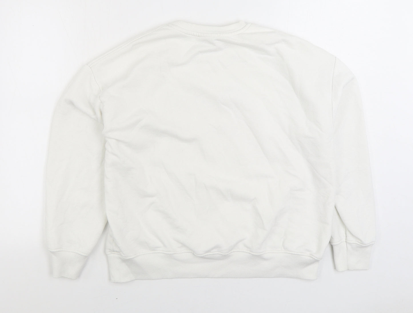 Primark Womens White Cotton Pullover Sweatshirt Size S Pullover - Good Vibes