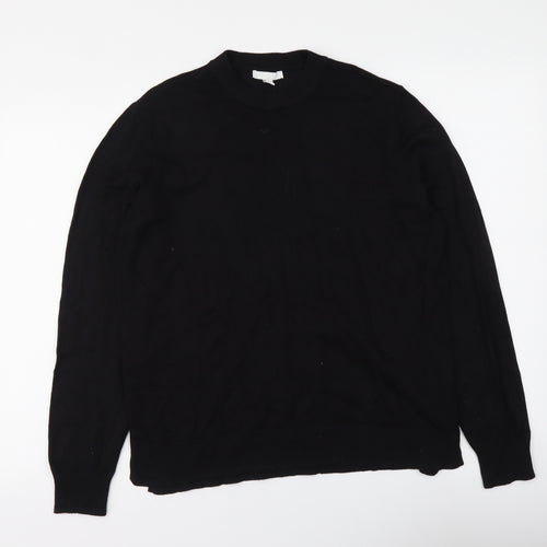 H&M Womens Black Round Neck Viscose Pullover Jumper Size M