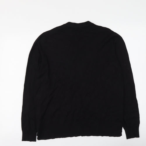 H&M Womens Black Round Neck Viscose Pullover Jumper Size M