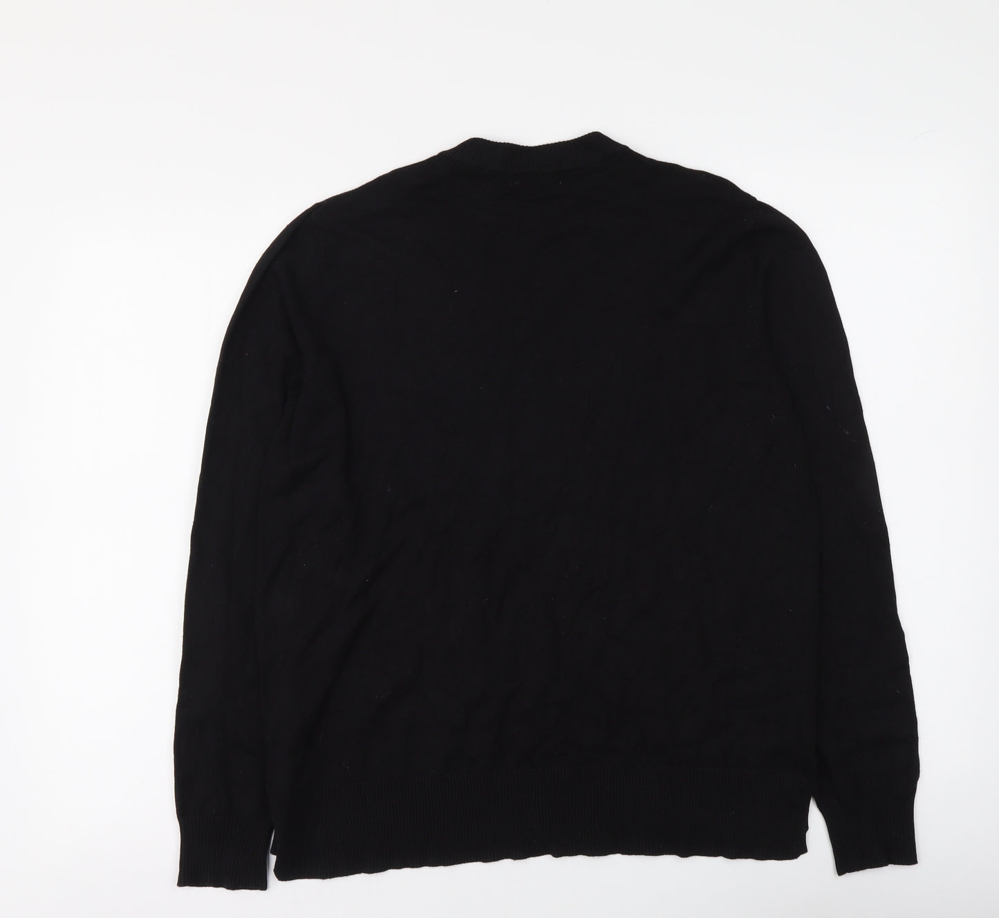 H&M Womens Black Round Neck Viscose Pullover Jumper Size M
