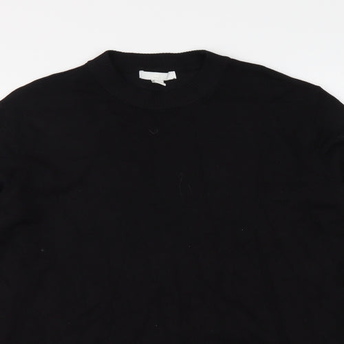 H&M Womens Black Round Neck Viscose Pullover Jumper Size M