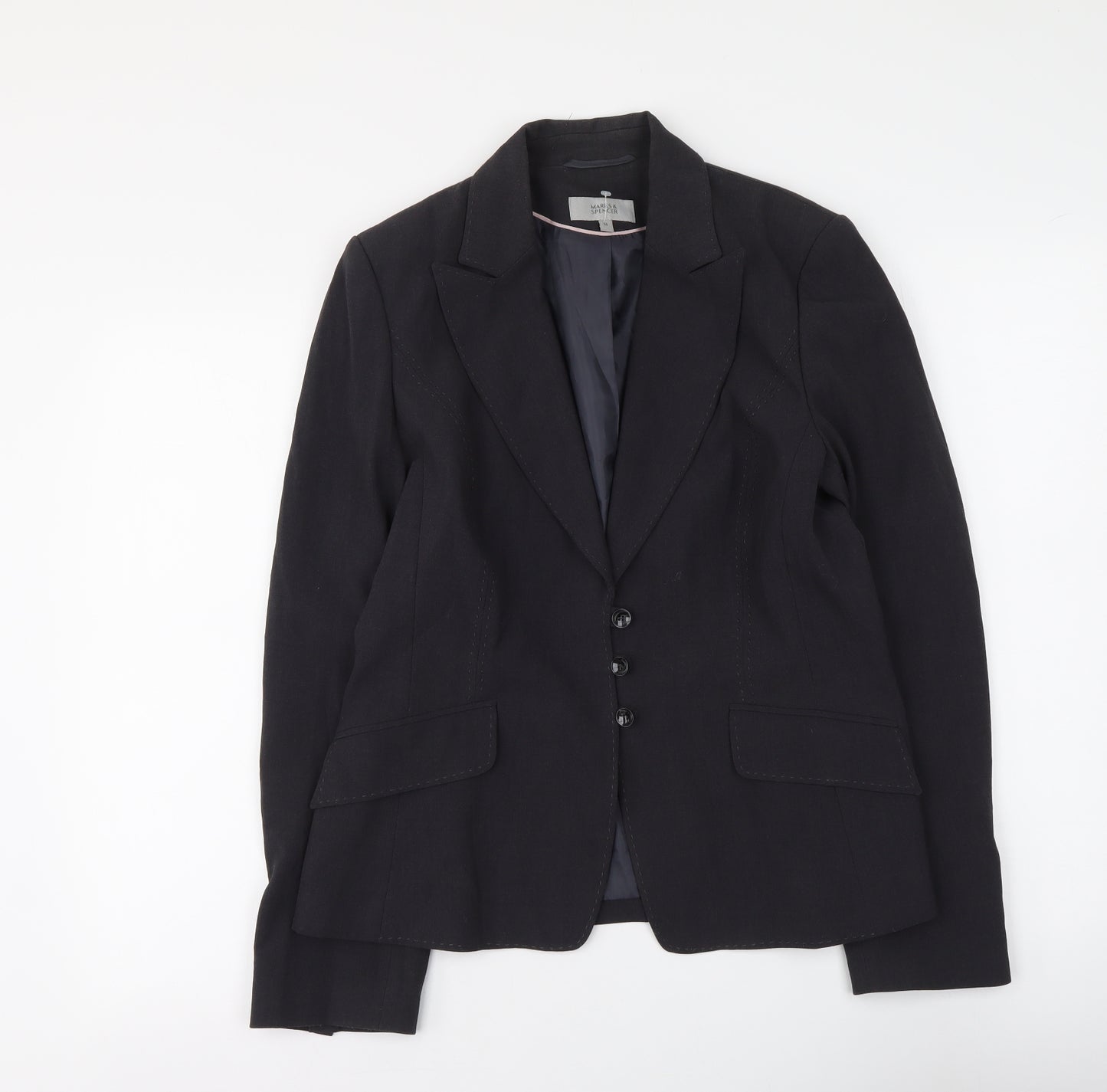 Marks and Spencer Womens Grey Polyester Jacket Suit Jacket Size 14