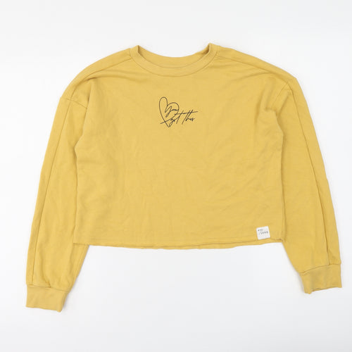 George Girls Yellow Cotton Pullover Sweatshirt Size 10-11 Years Pullover