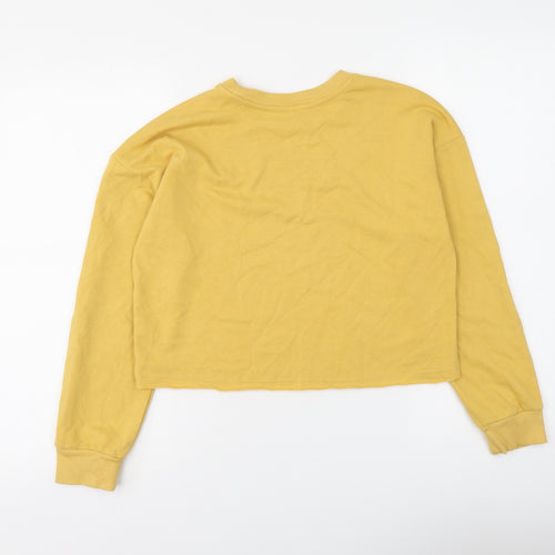George Girls Yellow Cotton Pullover Sweatshirt Size 10-11 Years Pullover