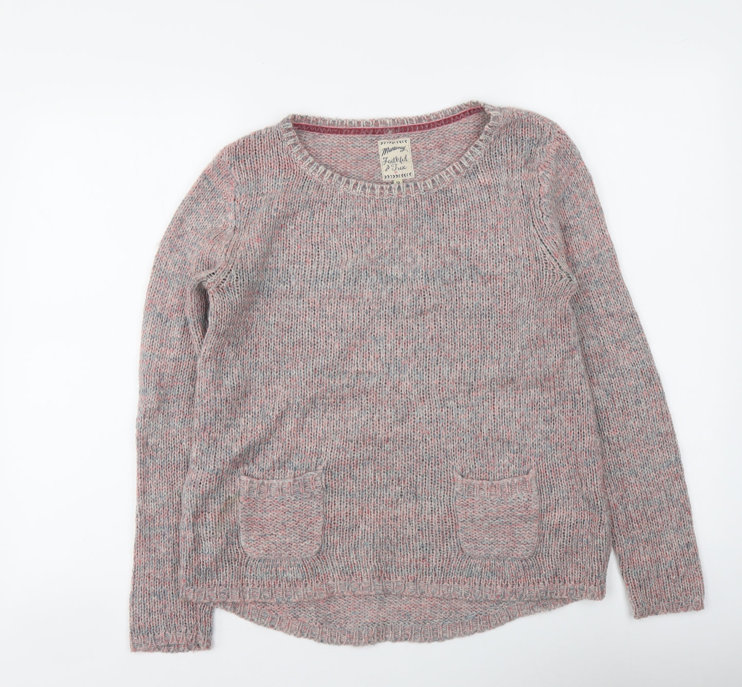 MANTARAY PRODUCTS Womens Pink Round Neck Acrylic Pullover Jumper Size 10