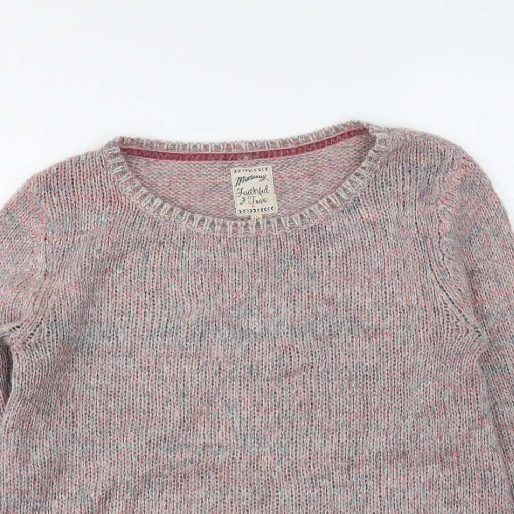 MANTARAY PRODUCTS Womens Pink Round Neck Acrylic Pullover Jumper Size 10