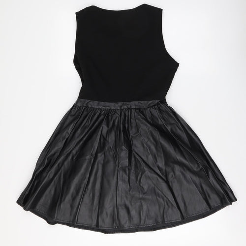 Atmosphere Womens Black Polyester Skater Dress Size 10 Round Neck Pullover