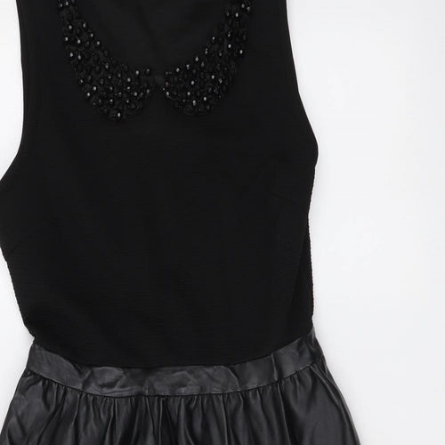 Atmosphere Womens Black Polyester Skater Dress Size 10 Round Neck Pullover