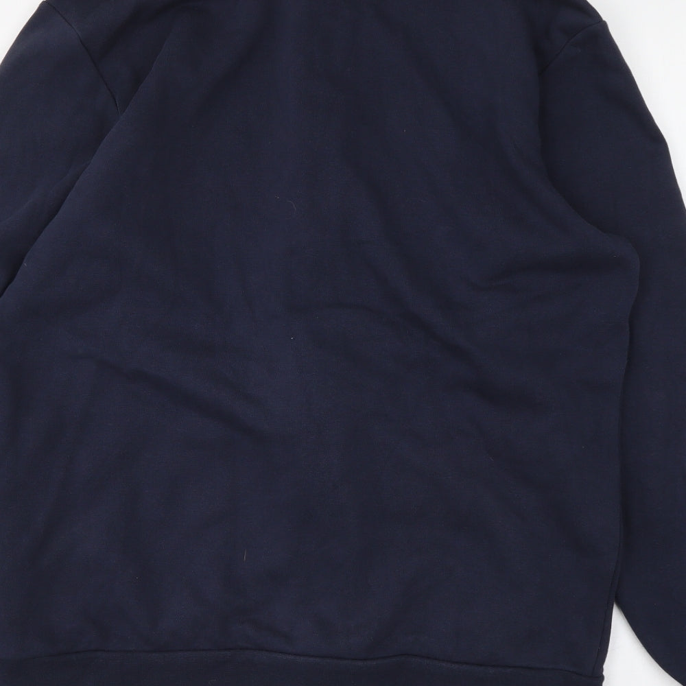 adidas Mens Blue Cotton Full Zip Sweatshirt Size M