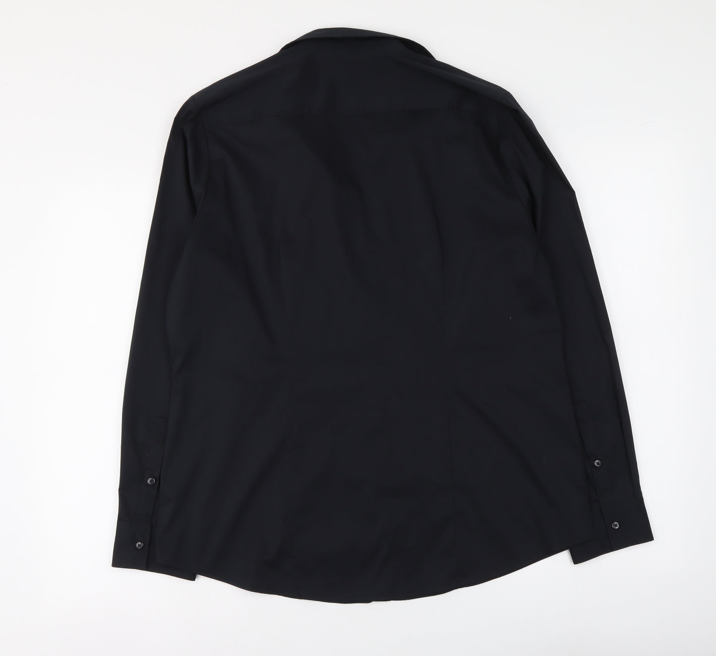 George Womens Black Polyester Basic Button-Up Size 16 Collared