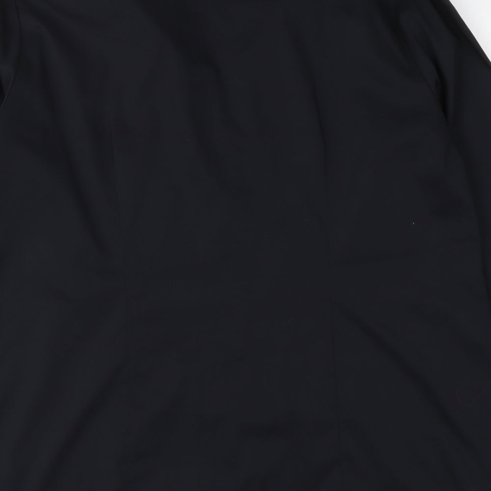 George Womens Black Polyester Basic Button-Up Size 16 Collared