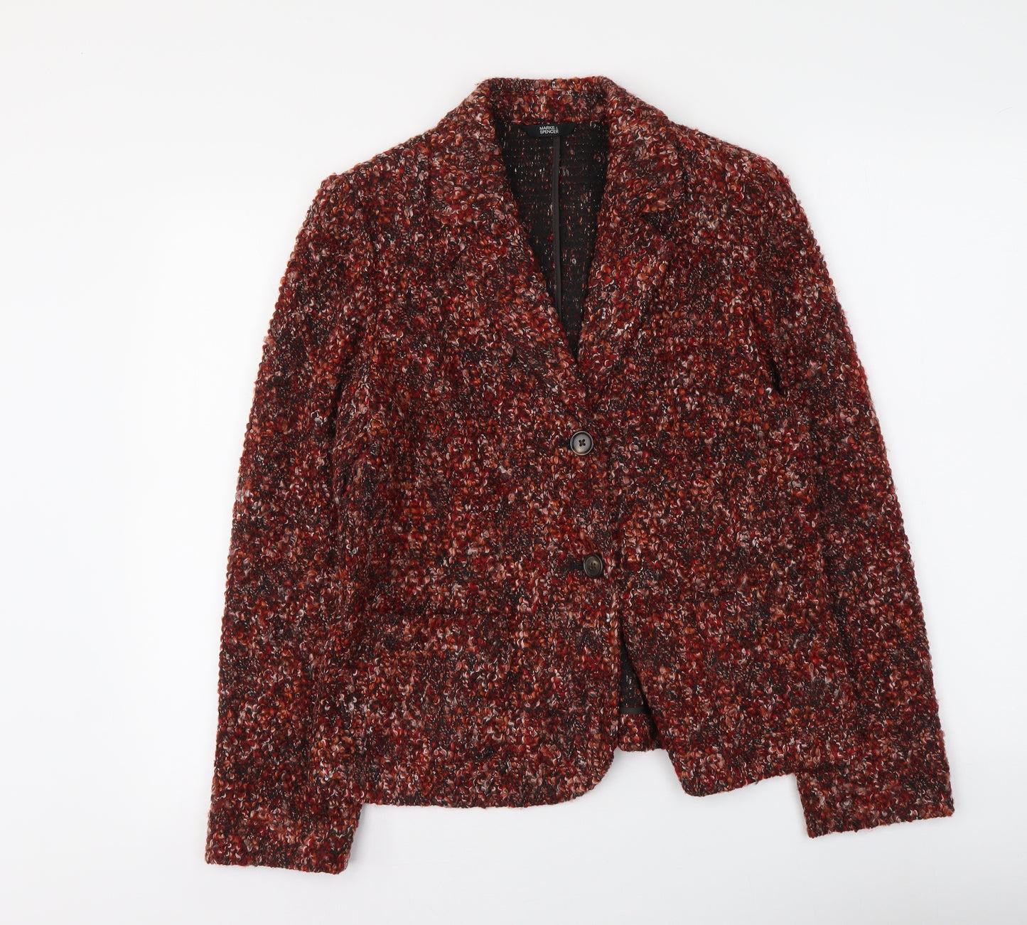 Marks and Spencer Womens Red Acrylic Jacket Suit Jacket Size 12