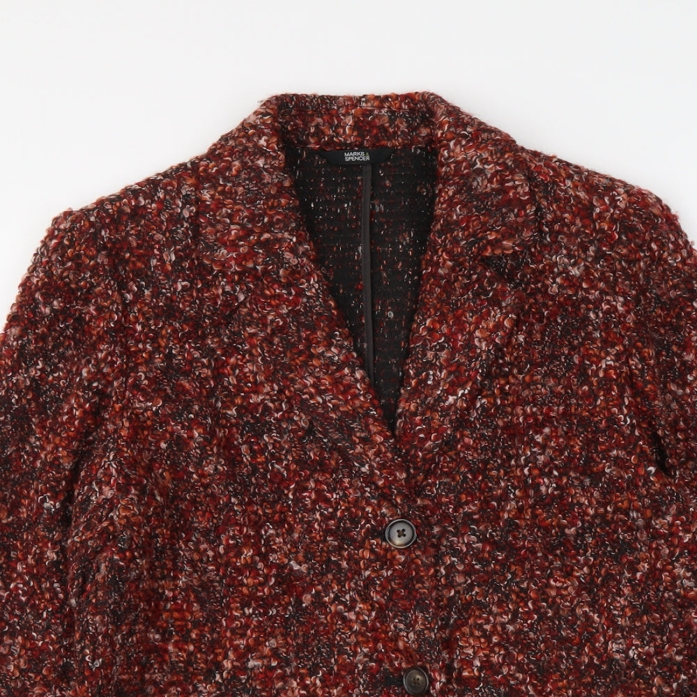 Marks and Spencer Womens Red Acrylic Jacket Suit Jacket Size 12