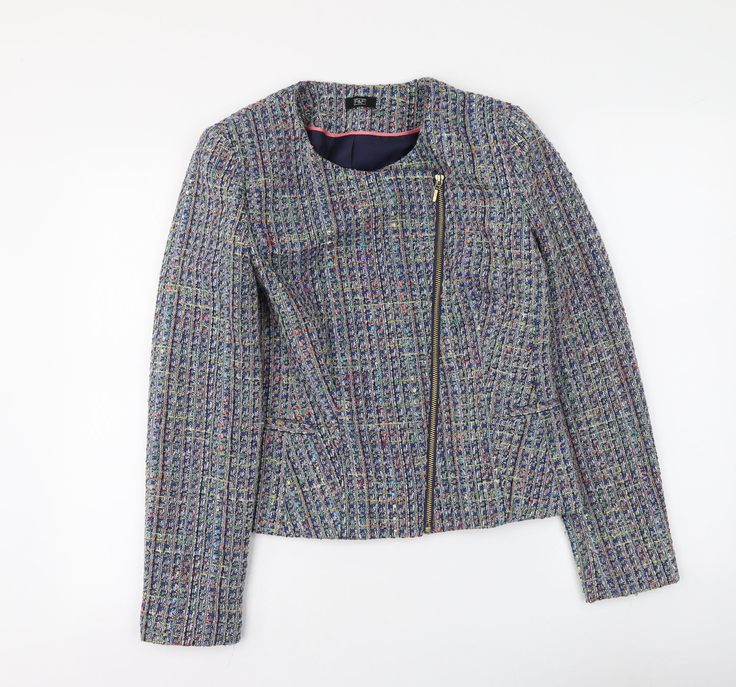 F&F Womens Blue Jacket Size 10 Zip