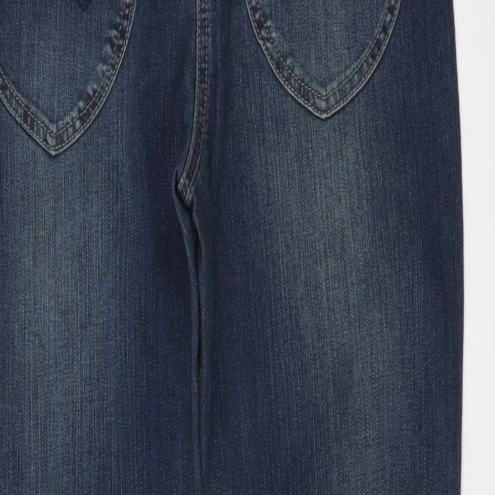 Savoir Womens Blue Cotton Bootcut Jeans Size 12 L30 in Regular Button