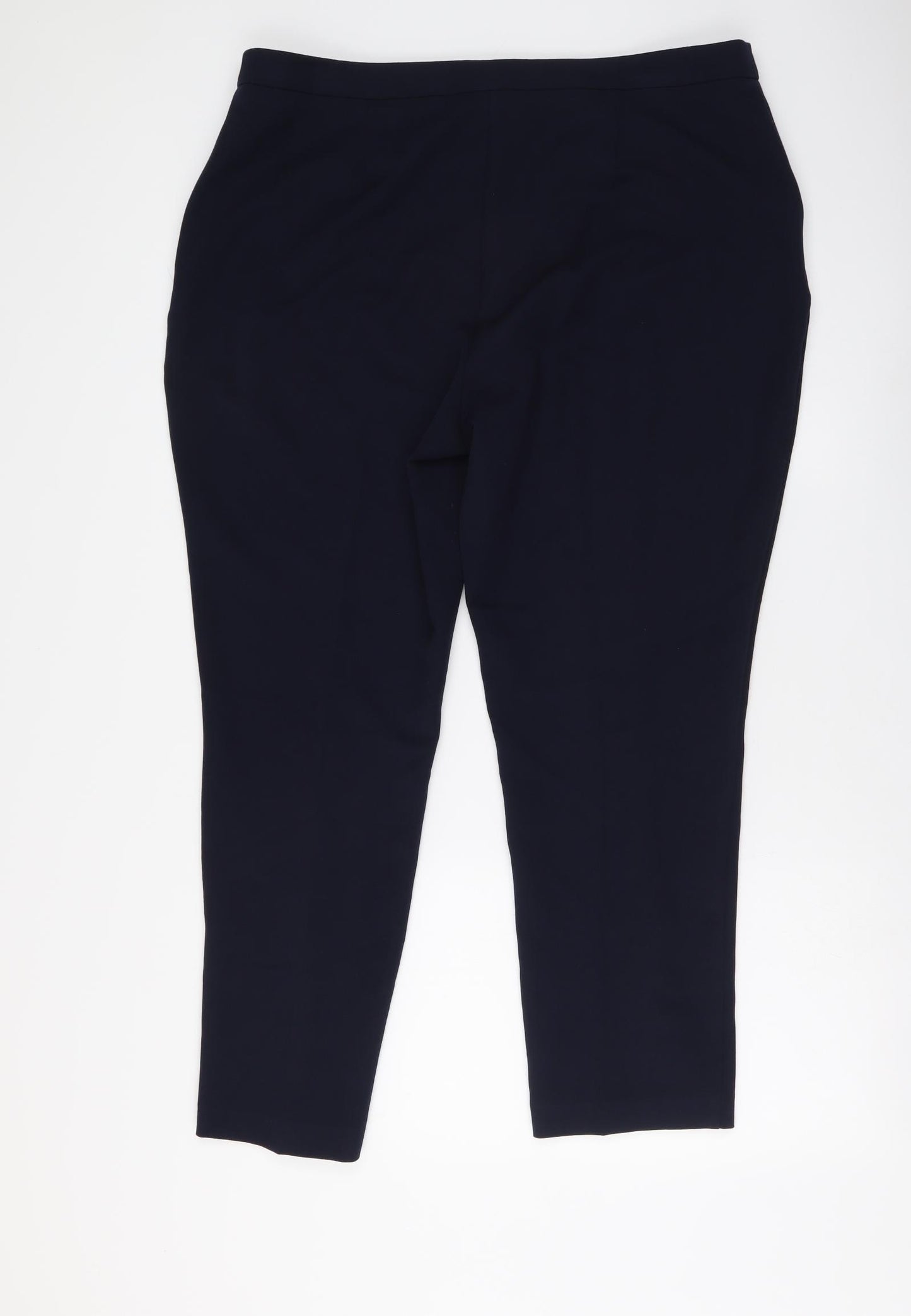 F&F Womens Blue Polyester Trousers Size 18 L28 in Regular Button