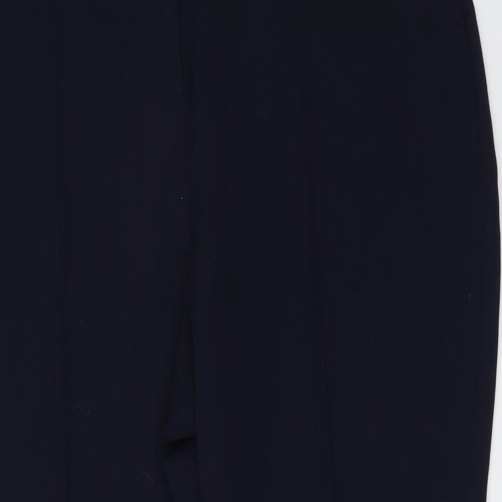 F&F Womens Blue Polyester Trousers Size 18 L28 in Regular Button
