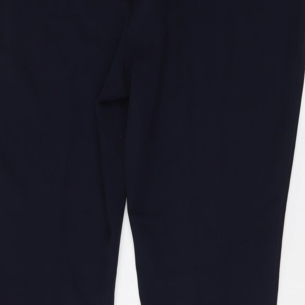 F&F Womens Blue Polyester Trousers Size 18 L28 in Regular Button