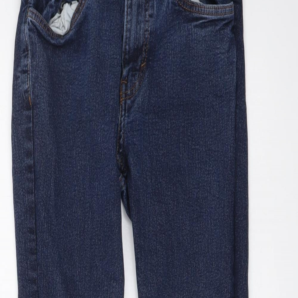 H&M Girls Blue Cotton Skinny Jeans Size 11-12 Years Regular Button