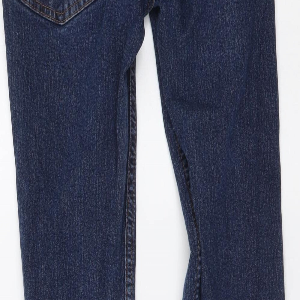 H&M Girls Blue Cotton Skinny Jeans Size 11-12 Years Regular Button