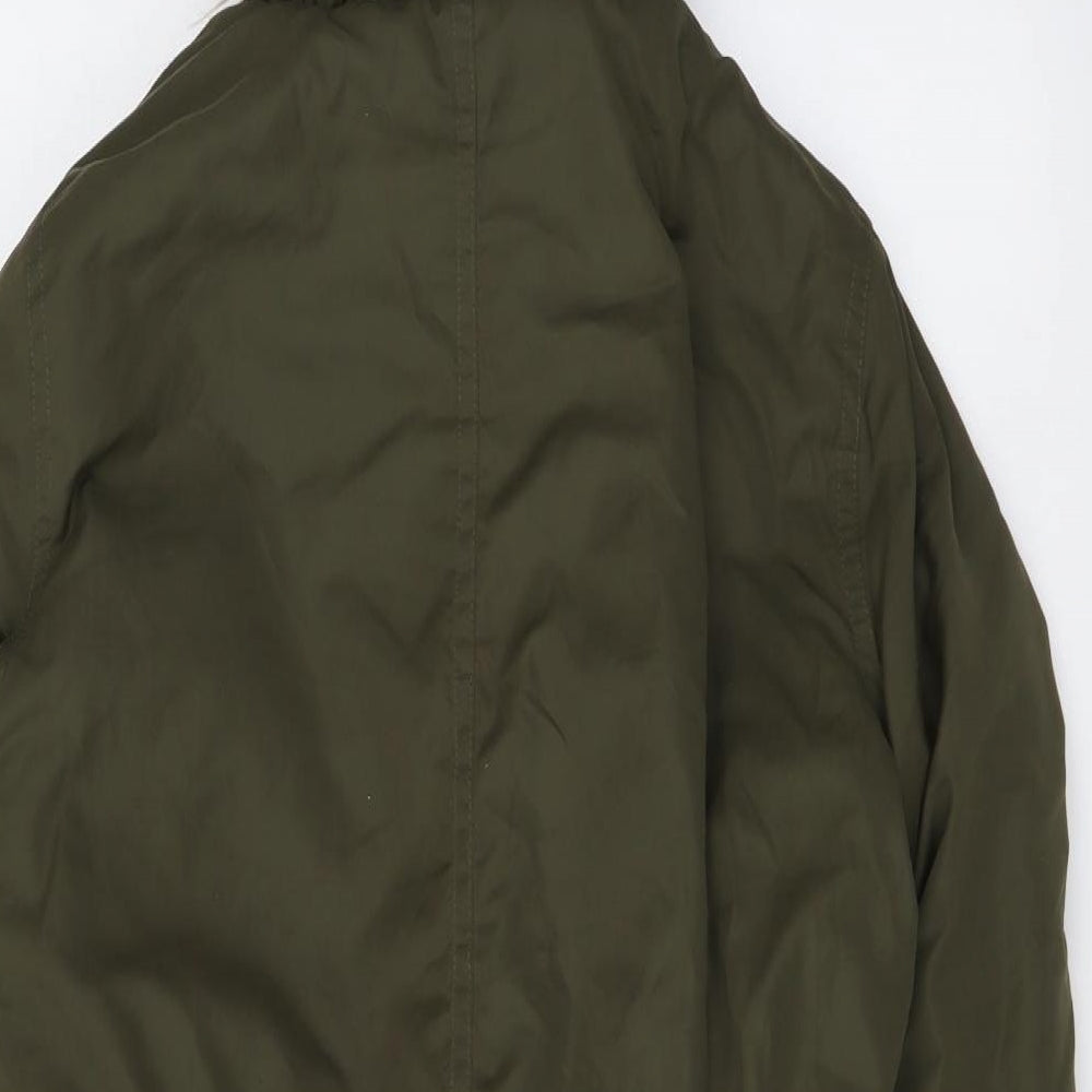M&Co Girls Green Parka Coat Size 13-14 Years Zip