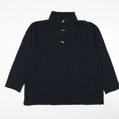 Preworn Mens Blue Cotton Henley Sweatshirt Size L