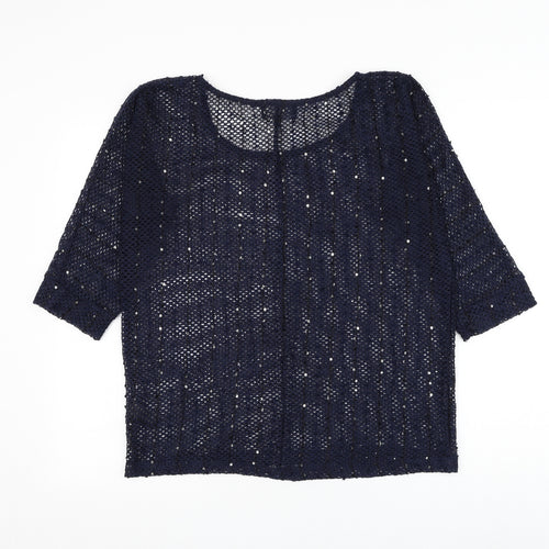 NEXT Womens Blue Round Neck Polyester Pullover Jumper Size 10