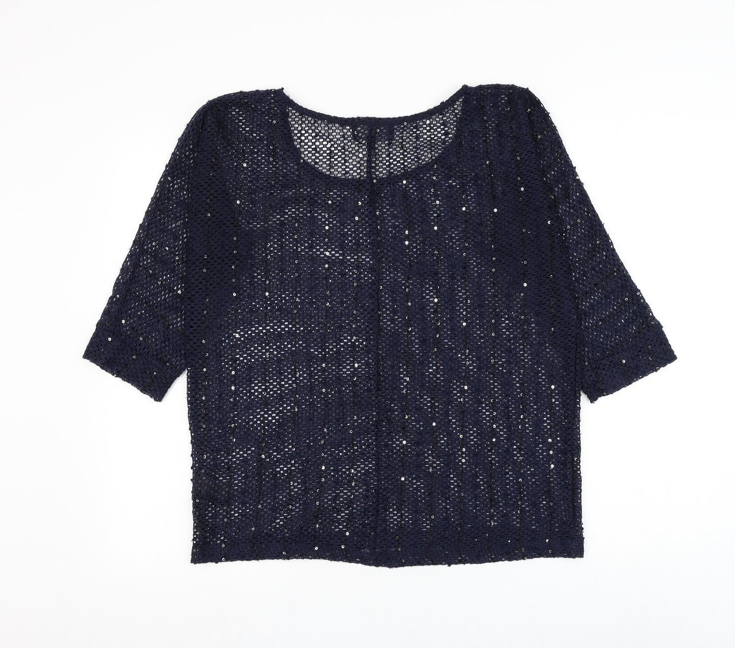 NEXT Womens Blue Round Neck Polyester Pullover Jumper Size 10