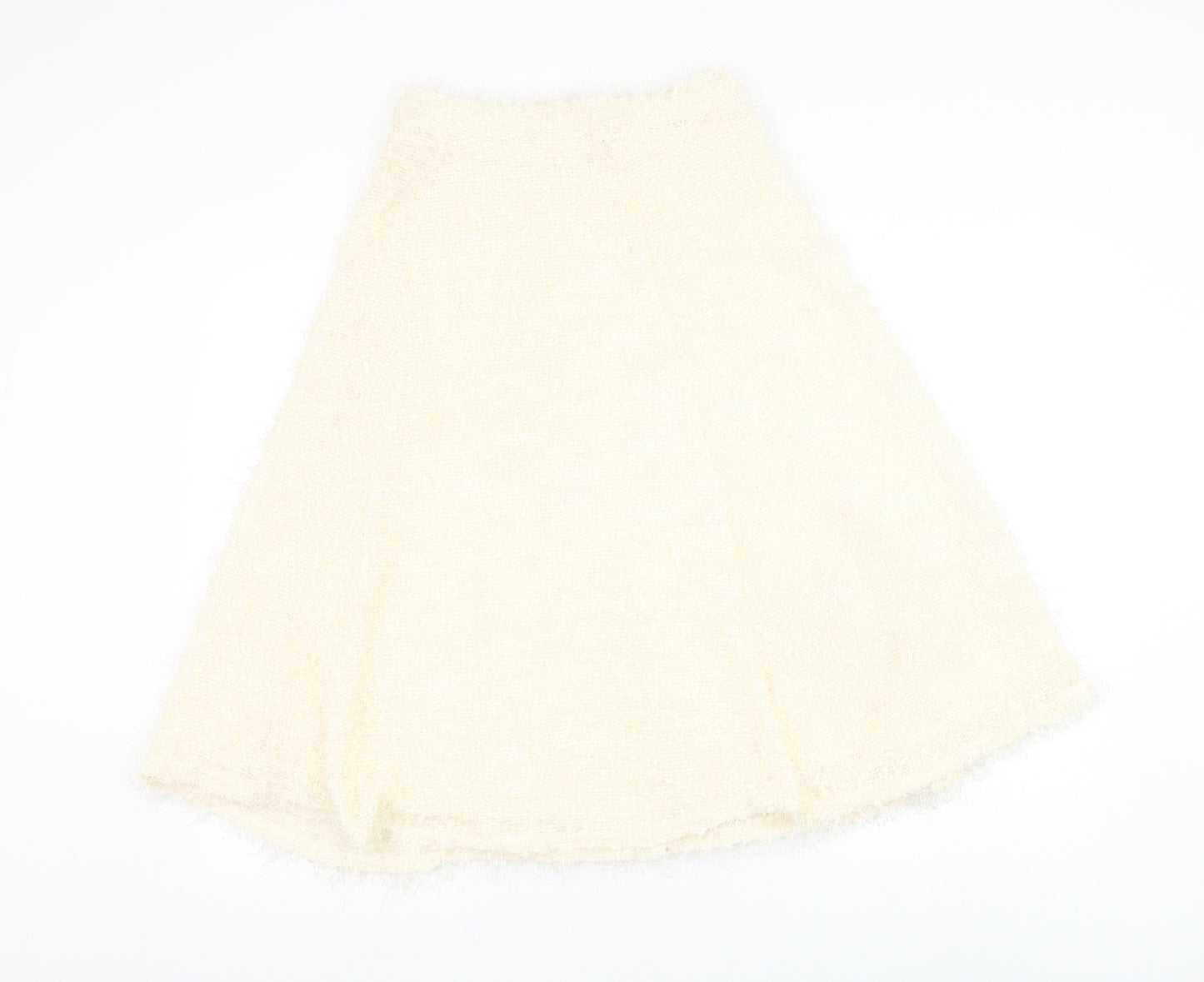 River Island Womens Ivory Polyester Skater Skirt Size 8