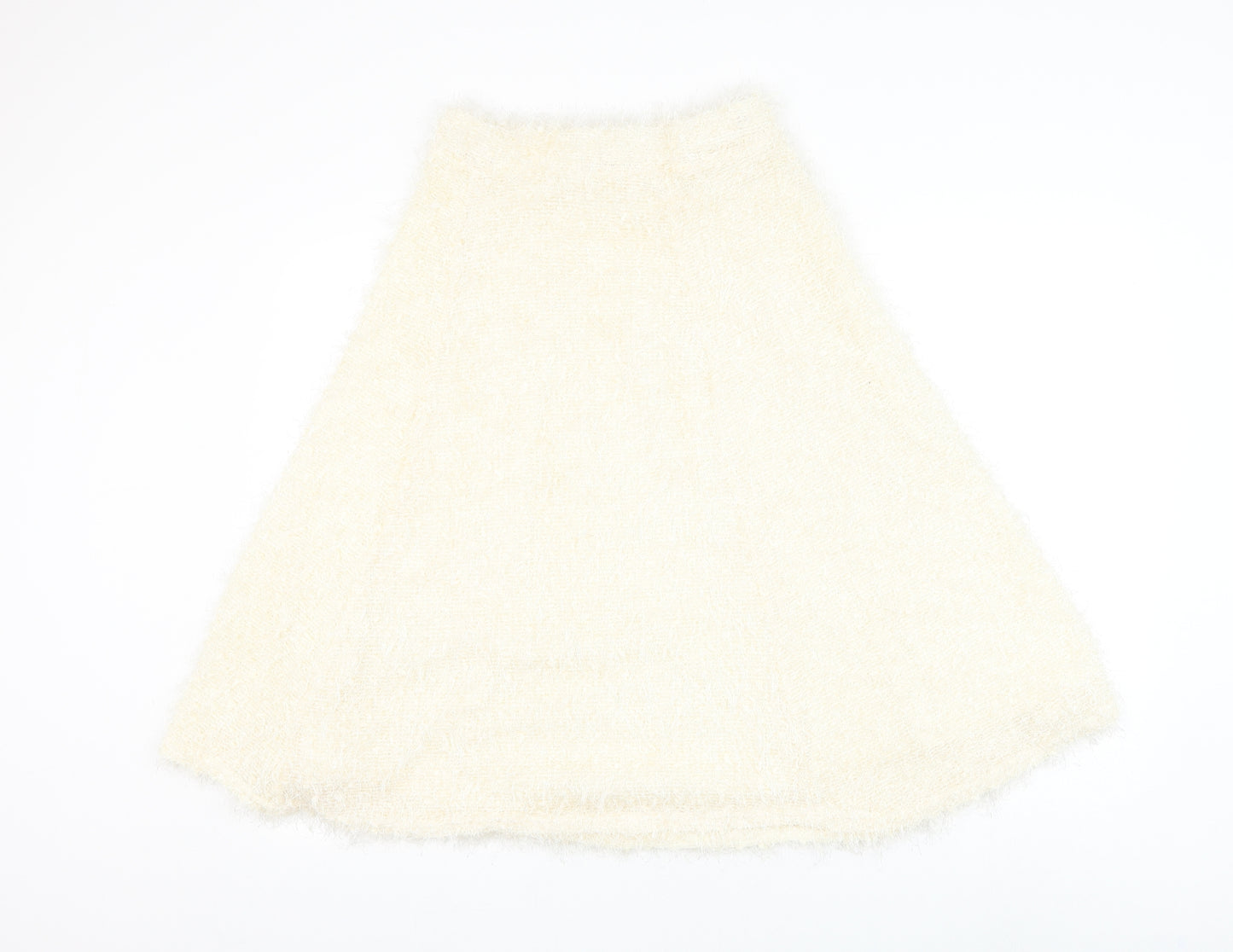 River Island Womens Ivory Polyester Skater Skirt Size 8
