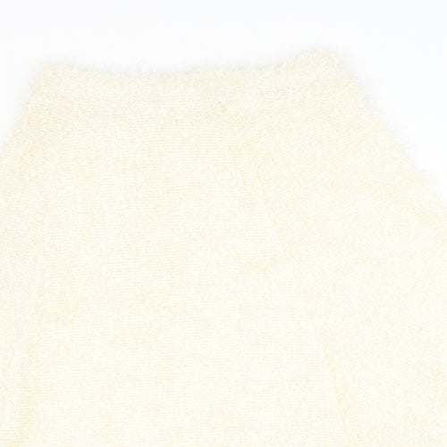 River Island Womens Ivory Polyester Skater Skirt Size 8