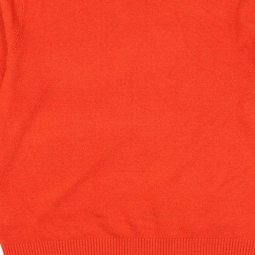 Preworn Womens Orange Round Neck Acrylic Pullover Jumper Size L