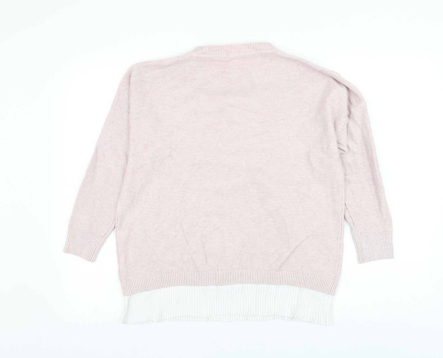 Preworn Womens Pink Round Neck Viscose Pullover Jumper Size L