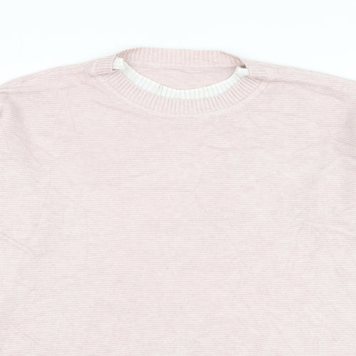 Preworn Womens Pink Round Neck Viscose Pullover Jumper Size L