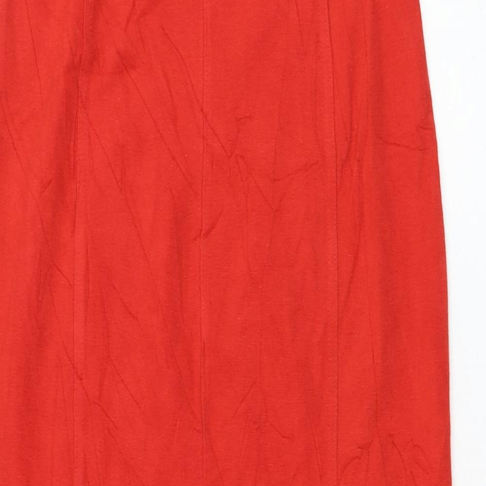 Chainz Womens Red Cotton Straight & Pencil Skirt Size 14