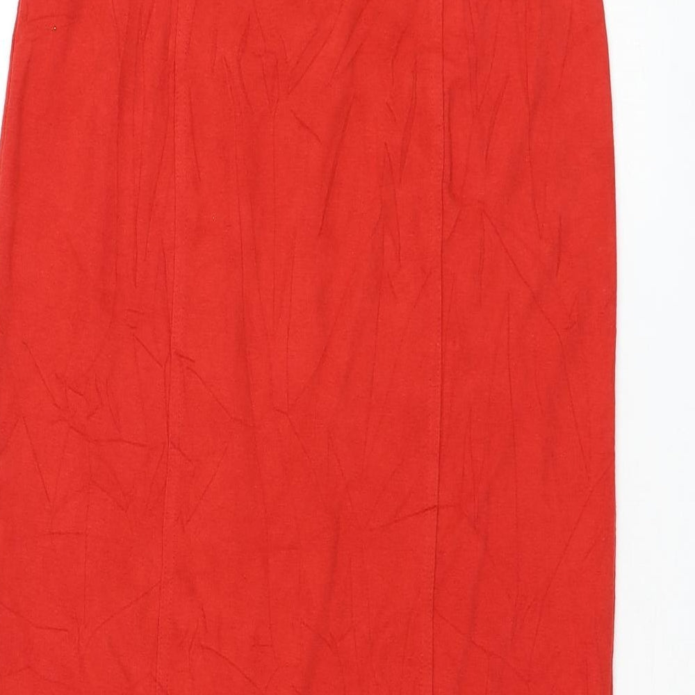 Chainz Womens Red Cotton Straight & Pencil Skirt Size 14