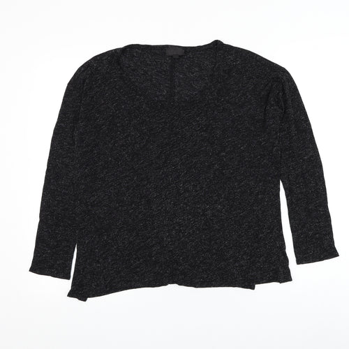 Topshop Womens Black Scoop Neck Viscose Pullover Jumper Size 8