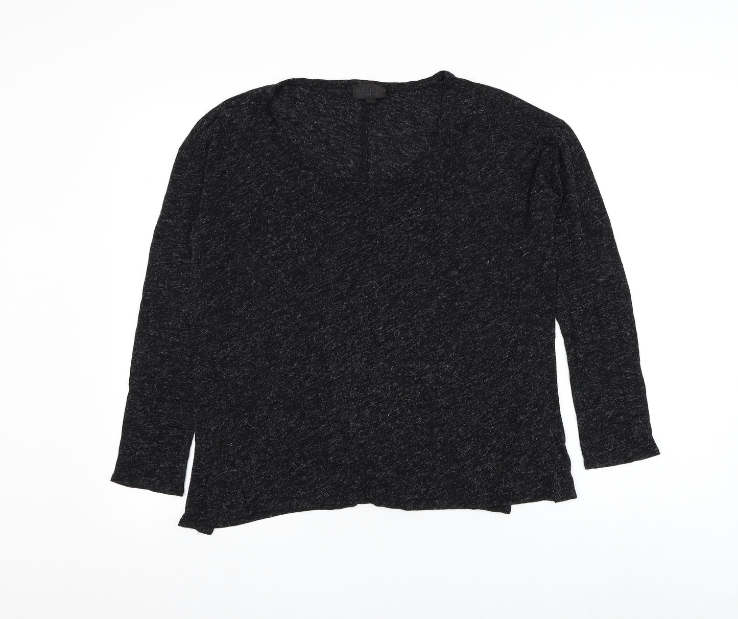 Topshop Womens Black Scoop Neck Viscose Pullover Jumper Size 8
