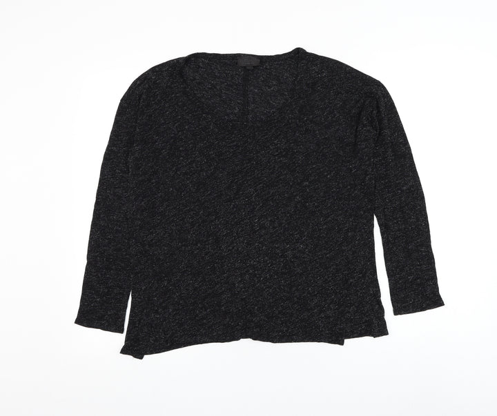 Topshop Womens Black Scoop Neck Viscose Pullover Jumper Size 8