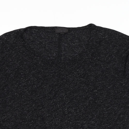 Topshop Womens Black Scoop Neck Viscose Pullover Jumper Size 8