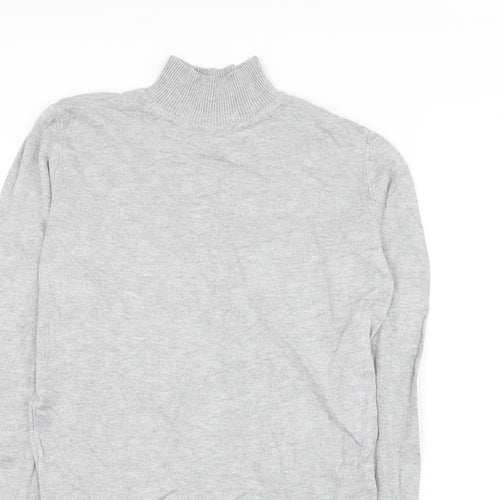 Topshop Womens Grey Mock Neck Viscose Pullover Jumper Size 12