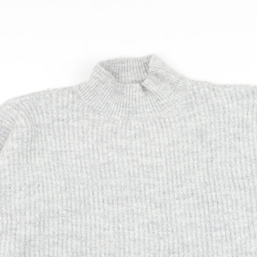 Primark Womens Grey Mock Neck Acrylic Pullover Jumper Size 10